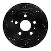 E-Line Drilled & Slotted Black Brake Rotor, 2010-2017 GM, Position: Rear Left - image 1