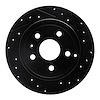 E-Line Drilled & Slotted Black Brake Rotor, 2010-2017 GM, Position: Rear Right - image 1