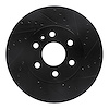 E-Line Drilled & Slotted Black Brake Rotor, 2015-2020 GM, Position: Front Right - image 1