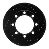 E-Line Drilled & Slotted Black Brake Rotor, 1971-1991 Fits Multiple Makes/Models, Position: Front Right - image 1