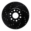 E-Line Drilled & Slotted Black Brake Rotor, Fits Select GM, Position: Front Left - image 1
