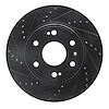 E-Line Drilled & Slotted Black Brake Rotor, 2009-2020 GM, Position: Front Left - image 1