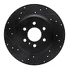 E-Line Drilled & Slotted Black Brake Rotor, 2011-2015 VPG, Position: Rear Left - image 1