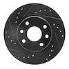E-Line Drilled & Slotted Black Brake Rotor, 1989-1993 Fits Multiple Makes/Models, Position: Front Left - image 1