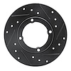 E-Line Drilled & Slotted Black Brake Rotor, 1985-1994 GM, Position: Front Right