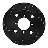 E-Line Drilled & Slotted Black Brake Rotor, 1989-2001 GM, Position: Front Left - image 1