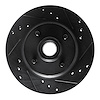 E-Line Drilled & Slotted Black Brake Rotor, 1976-1980 GM, Position: Front Right - image 1