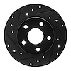 E-Line Drilled & Slotted Black Brake Rotor, 1984-1987 GM, Position: Rear Left - image 1