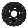 E-Line Drilled & Slotted Black Brake Rotor, 1984-1987 GM, Position: Rear Right - image 1