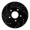 E-Line Drilled & Slotted Black Brake Rotor, 1978-1981 GM, Position: Rear Left - image 1