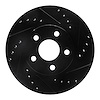 E-Line Drilled & Slotted Black Brake Rotor, 1990-2005 GM, Position: Front Right - image 1