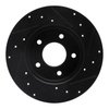 E-Line Drilled & Slotted Black Brake Rotor, 1992-2005 GM, Position: Rear Left - image 3