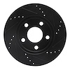 E-Line Drilled & Slotted Black Brake Rotor, 1997-2005 GM, Position: Front Left - image 1