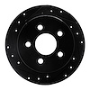 E-Line Drilled & Slotted Black Brake Rotor, 1997-2005 GM, Position: Rear Left - image 1