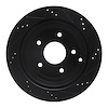 E-Line Drilled & Slotted Black Brake Rotor, 2005-2006 GM, Position: Rear Left - image 1
