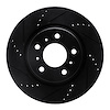 E-Line Drilled & Slotted Black Brake Rotor, 2004-2009 GM, Position: Front Left - image 1