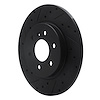 E-Line Drilled & Slotted Black Brake Rotor, 2006-2009 GM, Position: Rear Left - image 1