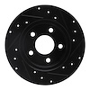 E-Line Drilled & Slotted Black Brake Rotor, 2004-2012 GM, Position: Rear Left - image 1