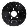 E-Line Drilled & Slotted Black Brake Rotor, 2004-2012 GM, Position: Rear Right - image 1