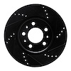 E-Line Drilled & Slotted Black Brake Rotor, 2006-2010 GM, Position: Front Right - image 1