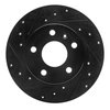 E-Line Drilled & Slotted Black Brake Rotor, 2002-2008 GM, Position: Rear Left - image 2