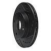 E-Line Drilled & Slotted Black Brake Rotor, 1990-2001 Ford/Lincoln/Mercury/Mazda, Position: Front Right - image 1