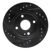 E-Line Drilled & Slotted Black Brake Rotor, 1990-2001 Ford/Lincoln/Mercury/Mazda, Position: Front Right - image 3