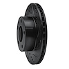 E-Line Drilled & Slotted Black Brake Rotor, 1975-1980 Ford/Lincoln/Mercury/Mazda, Position: Rear Right - image 1
