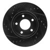 E-Line Drilled & Slotted Black Brake Rotor, 1975-1980 Ford/Lincoln/Mercury/Mazda, Position: Rear Right - image 2