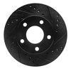 E-Line Drilled & Slotted Black Brake Rotor, 1975-1980 Ford/Lincoln/Mercury/Mazda, Position: Rear Right - image 3
