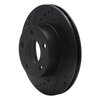 E-Line Drilled & Slotted Black Brake Rotor, 1975-1980 Ford/Lincoln/Mercury/Mazda, Position: Rear Left - image 4