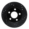 E-Line Drilled & Slotted Black Brake Rotor, 1986-1992 Ford/Lincoln/Mercury/Mazda, Position: Front & Rear Right - image 1