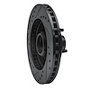 E-Line Drilled & Slotted Black Brake Rotor, 1987-1993 Ford/Lincoln/Mercury/Mazda, Position: Front Right - image 1
