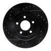 E-Line Drilled & Slotted Black Brake Rotor, 1989-1990 Ford/Lincoln/Mercury/Mazda, Position: Front Right - image 2