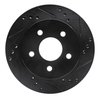 E-Line Drilled & Slotted Black Brake Rotor, 1990-1992 Ford/Lincoln/Mercury/Mazda, Position: Rear Right - image 4