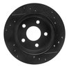 E-Line Drilled & Slotted Black Brake Rotor, 1993-1998 Ford/Lincoln/Mercury/Mazda, Position: Rear Left - image 4