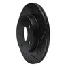 E-Line Drilled & Slotted Black Brake Rotor, 1993-1998 Ford/Lincoln/Mercury/Mazda, Position: Rear Right - image 2