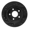 E-Line Drilled & Slotted Black Brake Rotor, 1993-1998 Ford/Lincoln/Mercury/Mazda, Position: Rear Right - image 3