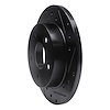 E-Line Drilled & Slotted Black Brake Rotor, 1994-2004 Ford/Lincoln/Mercury/Mazda, Position: Rear Right - image 1