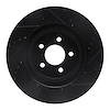 E-Line Drilled & Slotted Black Brake Rotor, 1994-2004 Ford/Lincoln/Mercury/Mazda, Position: Front Left - image 1