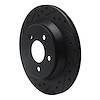 E-Line Drilled & Slotted Black Brake Rotor, 1994-2004 Ford/Lincoln/Mercury/Mazda, Position: Rear Left - image 1