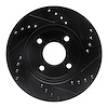 E-Line Drilled & Slotted Black Brake Rotor, 2000-2015 Ford/Lincoln/Mercury/Mazda, Position: Front Left