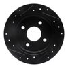E-Line Drilled & Slotted Black Brake Rotor, 2001-2019 Ford/Lincoln/Mercury/Mazda, Position: Rear Right - image 2