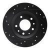 E-Line Drilled & Slotted Black Brake Rotor, 1998-2015 Ford/Lincoln/Mercury/Mazda, Position: Rear Right - image 2