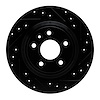 E-Line Drilled & Slotted Black Brake Rotor, 2013-2020 Ford/Lincoln/Mercury/Mazda, Position: Rear Right - image 1