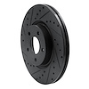 E-Line Drilled & Slotted Black Brake Rotor, 2004-2019 Fits Multiple Makes/Models, Position: Front Left - image 1