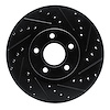 E-Line Drilled & Slotted Black Brake Rotor, 2004-2019 Fits Multiple Makes/Models, Position: Front Right - image 1