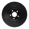 E-Line Drilled & Slotted Black Brake Rotor, 2004-2019 Fits Multiple Makes/Models, Position: Front Left - image 1
