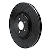 E-Line Drilled & Slotted Black Brake Rotor, 2013-2014 Ford/Lincoln/Mercury/Mazda, Position: Front Left - image 1