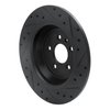 E-Line Drilled & Slotted Black Brake Rotor, 2013-2020 Ford/Lincoln/Mercury/Mazda, Position: Rear Left - image 3